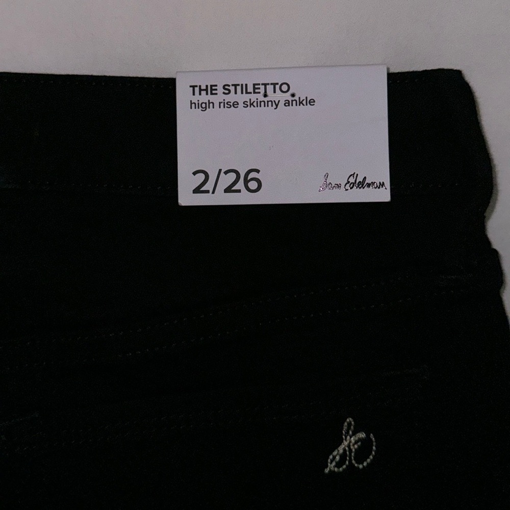 NWT Black Sam Edelman Skinny Jeans with Frayed Hem